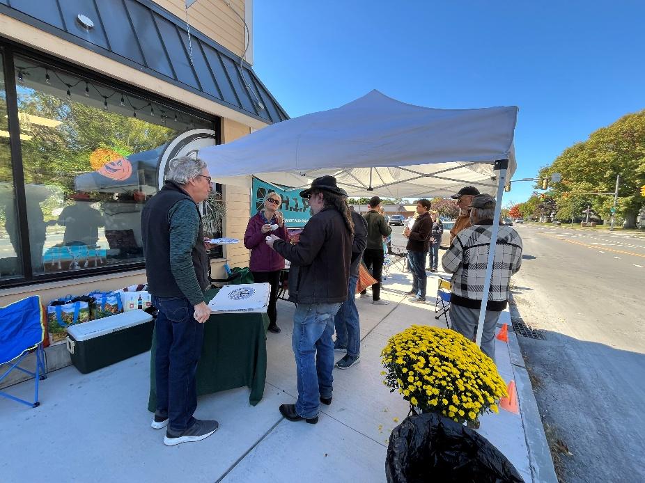 Celebrating new sidewalk pedestrian connection on Titus Avenue in Irondequoit.