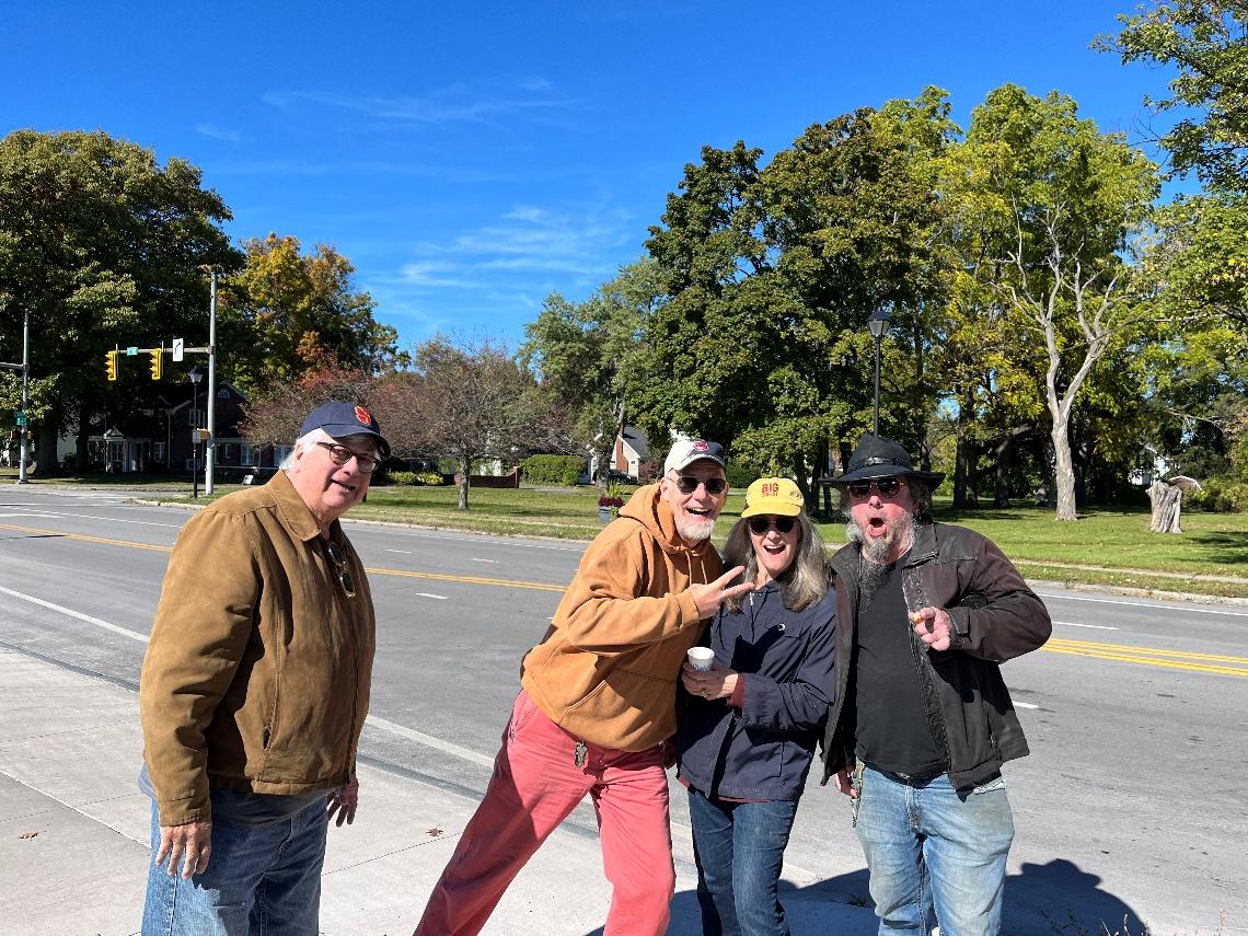 Celebrating new sidewalk pedestrian connection on Titus Avenue in Irondequoit.