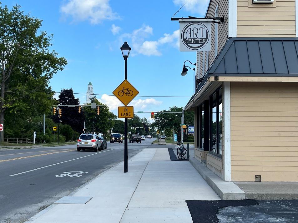 Celebrating new sidewalk pedestrian connection on Titus Avenue in Irondequoit.